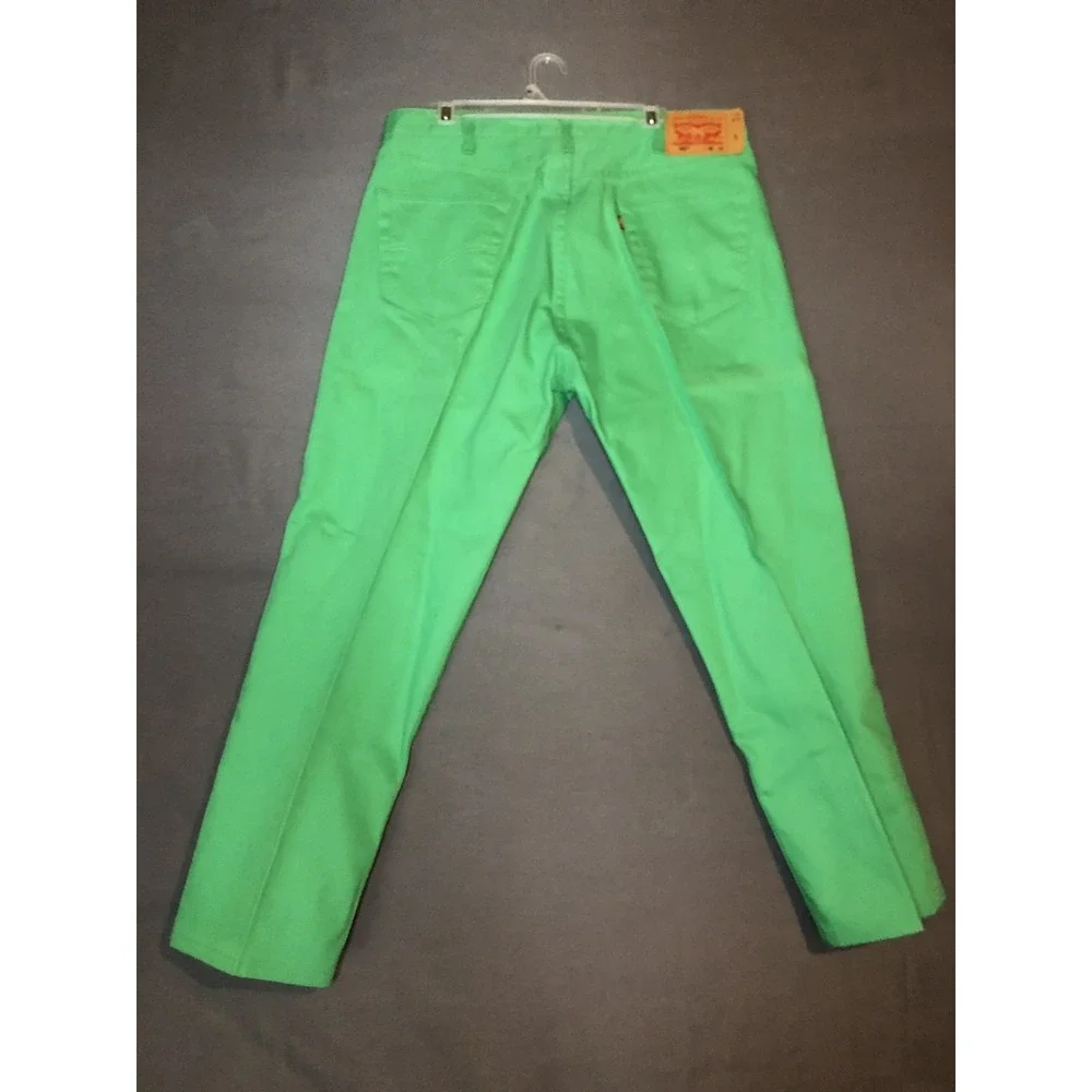Levi 501 Jeans Mens Green Shrink to Fit Jeans 38x32